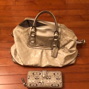 Coach handbag and wallet set